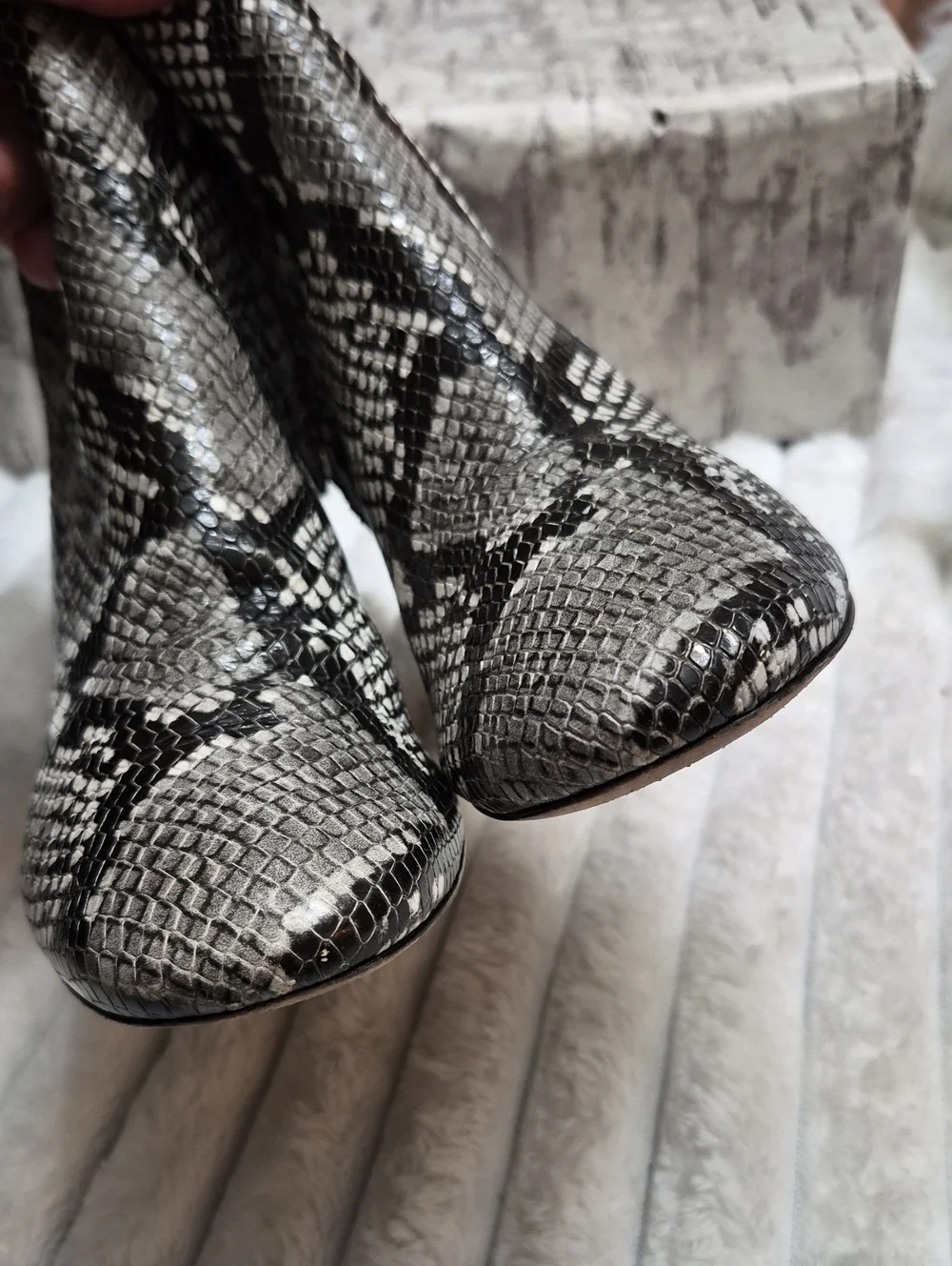 Tory Burch Brooke Snake Print Leather Booties Women's Sz 8 M $450